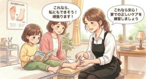 子どもの巻き爪は初めからホームケアのみで対応することもあります。